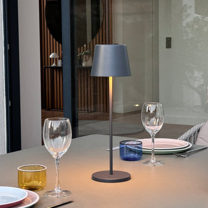 Tischleuchte Touch Wireless Aluminium grau LED weiß dimmbar KELLY ROCK H39cm