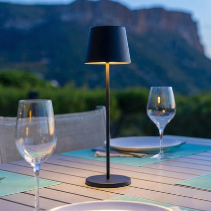 Tischleuchte Touch Wireless Aluminium schwarz LED weiß dimmbar KELLY BLACK H38cm