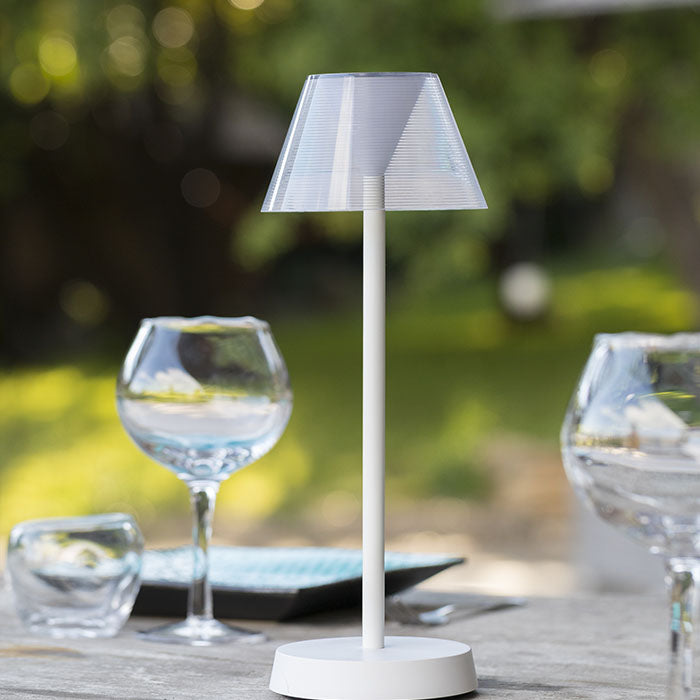 Kabellose warmweiße LED-Tischleuchte BEVERLY WHITE H34cm