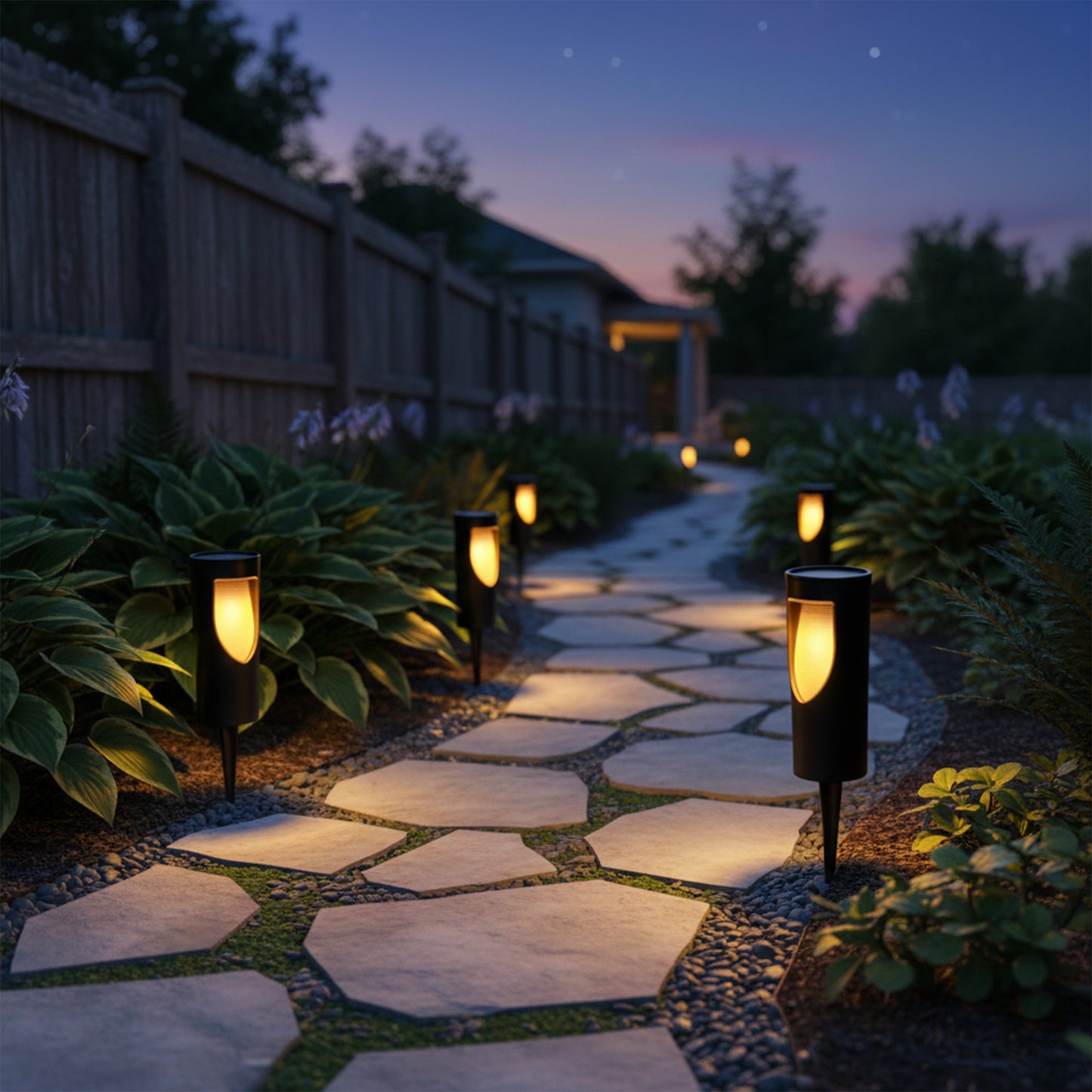 Lot de 4 balises solaires à piquer 4X GRILLY LED blanc chaud H34cm