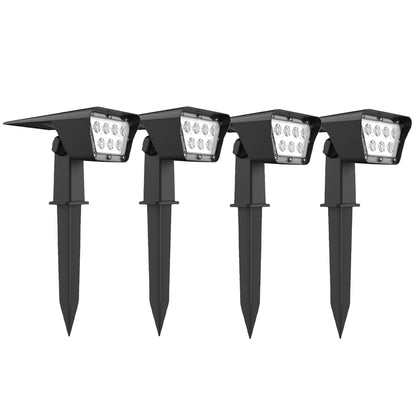 Set mit 2 Solarstrahlern 2 in 1 Projektor zum Stechen oder Fixieren rechteckig leistungsstarke Beleuchtung dimmbare weiße LED CURTIS H 31,5 cm