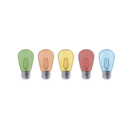 Set mit 5 LED-Birnen E27 mehrfarbig kugelkompatibel Girlande PARTY BULB COLOR H7cm