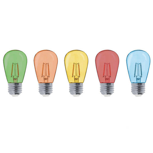 Set mit 5 LED-Birnen E27 mehrfarbig kugelkompatibel Girlande PARTY BULB COLOR H7cm