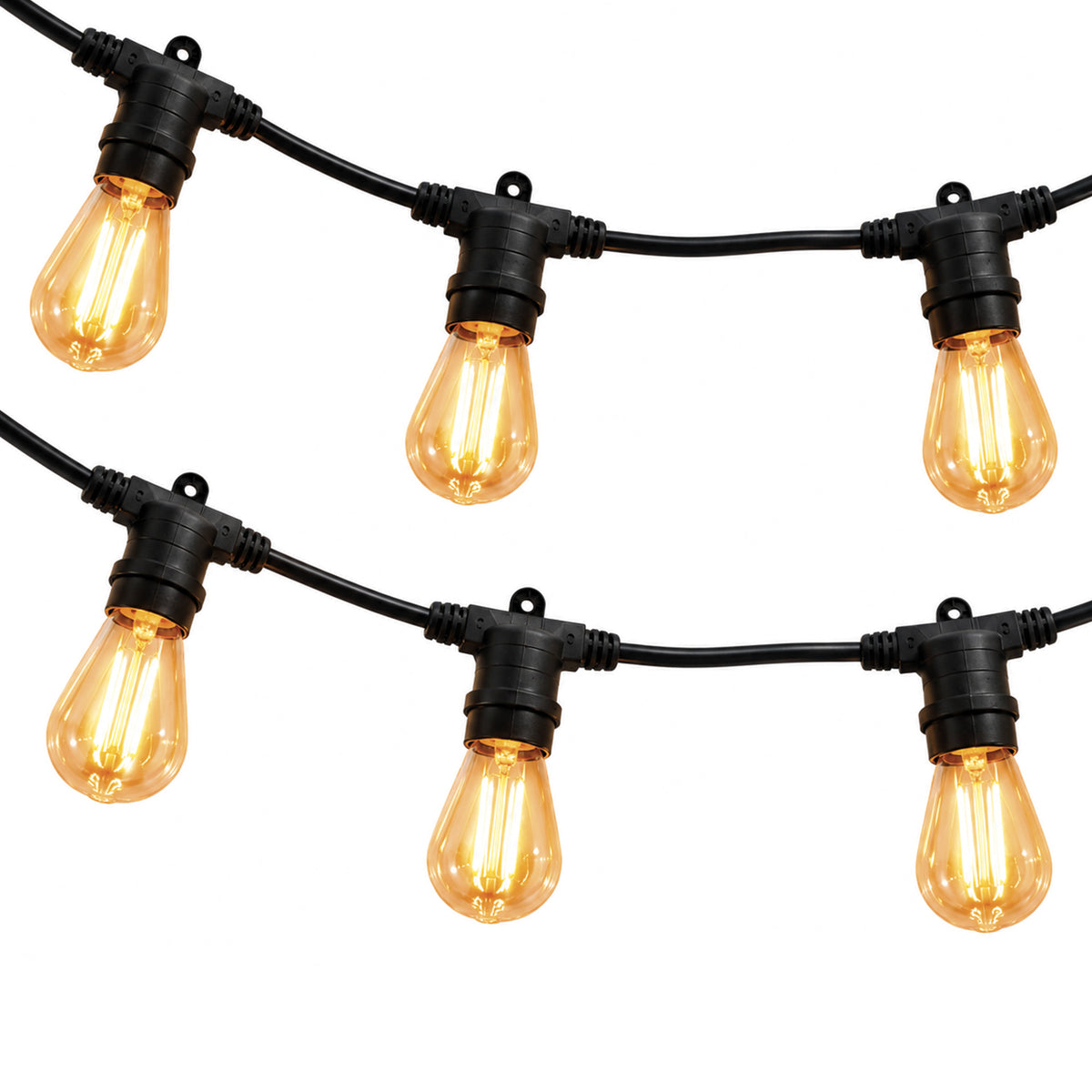 Anschließbare Außenleuchtengirlande 10 Vintage Filamentbirnen E27 warmweiß LED Fassung LINK ME LIGHT 5m
