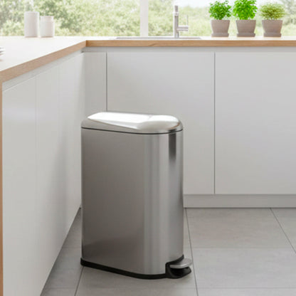 Schmaler Küchenabfalleimer mit Pedal aus Stahl 40L FULLER in gebürstetem Edelstahl-Design