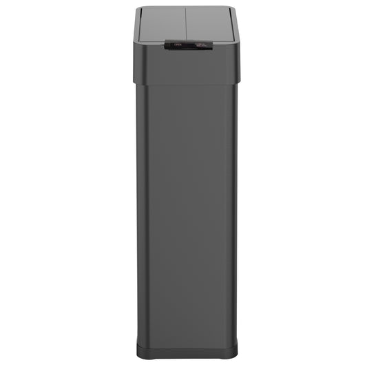 Poubelle de cuisine automatique 90L SILVERLAKE BLACK en acier Inox avec cerclage Ouverture papillon grande capacité