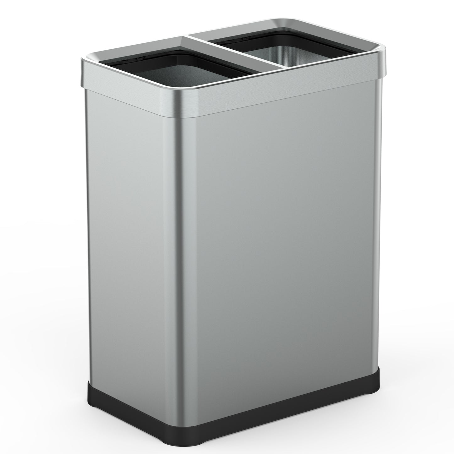 Poubelle de tri 2 x 30L en acier inoxydable TALLIN Open Top sans couvercle, design moderne pour bureau, cuisine, hôtel ou restaurant