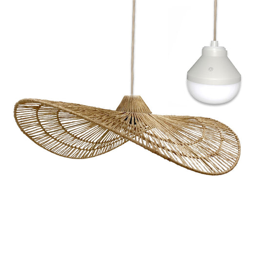 Suspension MARBELLA NOMAD en jute naturel style bohème avec ampoule LED nomade