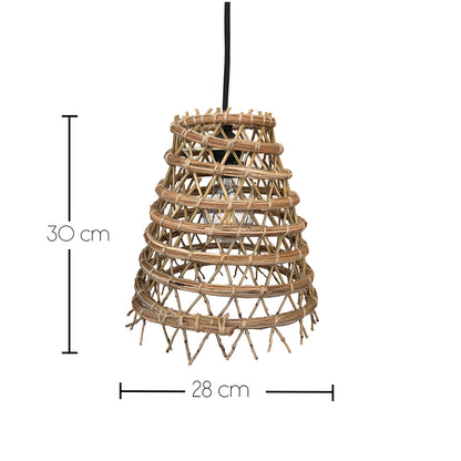 ZAKARI OUTDOOR CABLE Netzbetriebene Pendelleuchte aus böhmischer natürlicher Dattelpalmenfaser 5 m Kabellänge