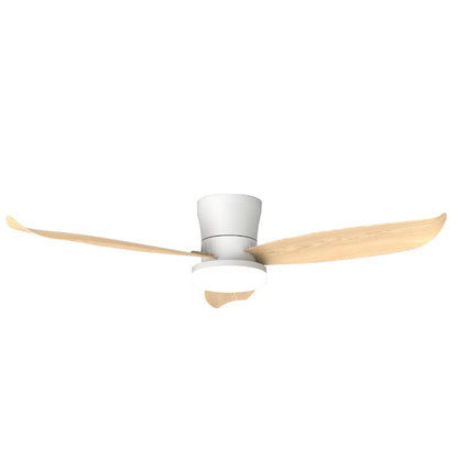 Ventilateur de Plafond BOREAL 107cm avec Éclairage LED 30W Intégré Grand Ventilateur Silencieux 58dB pour Salon Chambre Salle à Manger Moteur DC 30W Basse Consommation Réversible Mode Été Hiver avec Télécommande 2100 Lumens Blanc et Bois