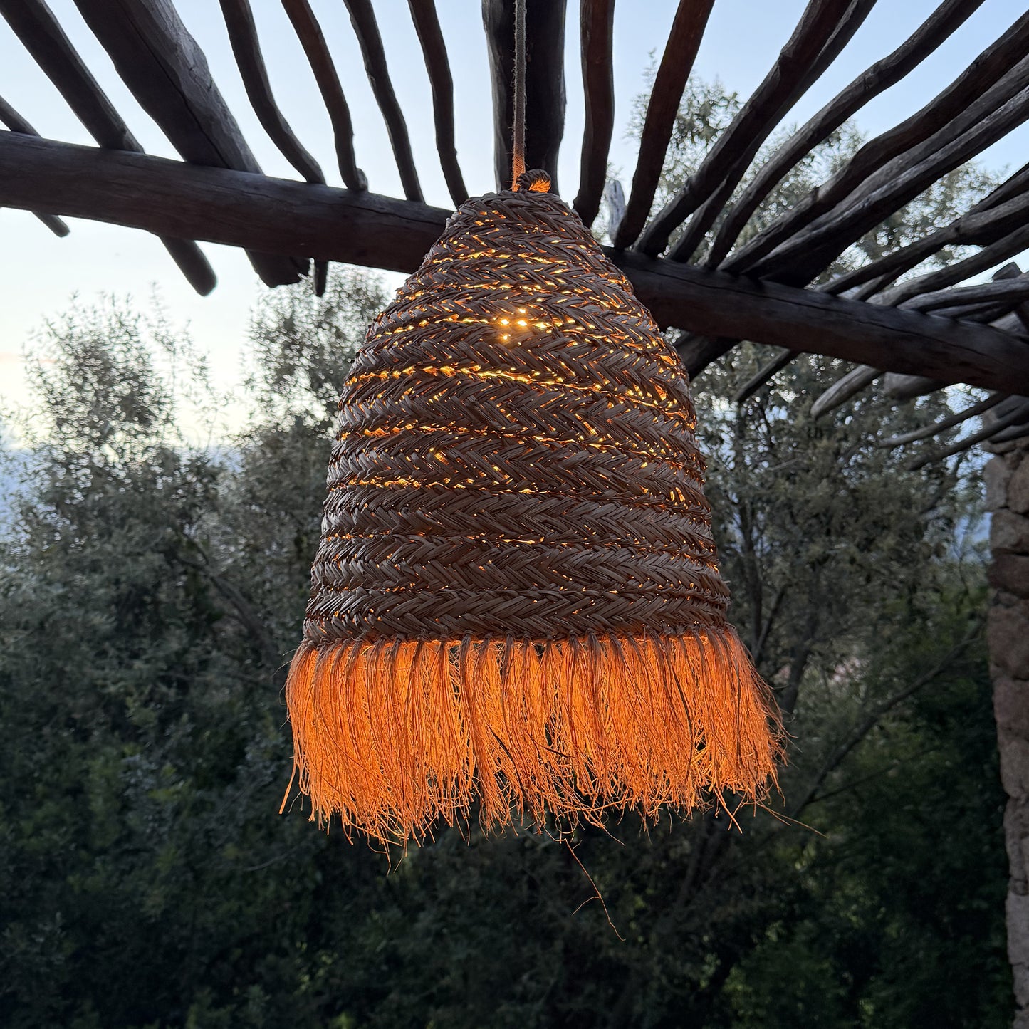 ANAFI Lampenschirm im Bohème-Stil aus natürlichem Seegras für elektrische Fassung E27