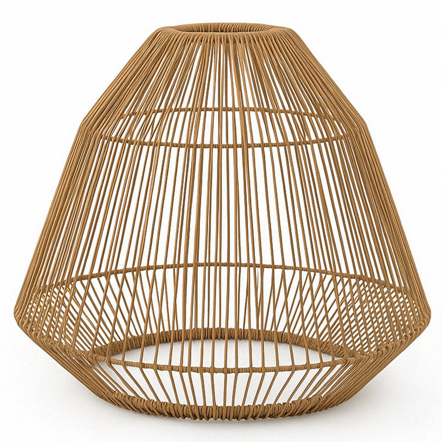 Abat jour seul style bohème naturel style vannerie tressée en poly rotin MAYA SHADE H39cm