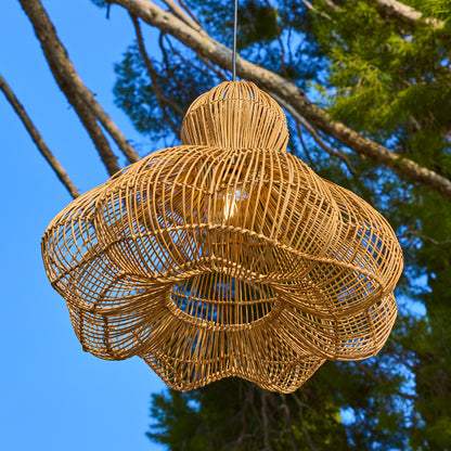 Abat jour naturel RONDA en rotin style bohème H53cm pour monture électrique E27