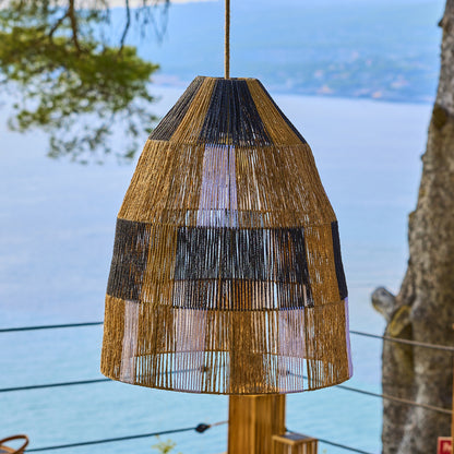 Suspension solaire ZAHARA SOLAR en corde naturelle avec câble hybride secteur et solaire 5m de longueur