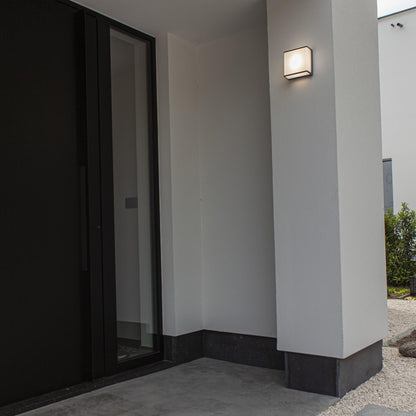 Applique murale d'extérieur sur secteur DOBLO GREY aluminium gris LED blanc chaud H8cm