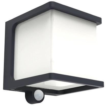 Applique murale solaire DOBLO SOLAR aluminium gris LED blanc avec détecteur de mouvement H11cm