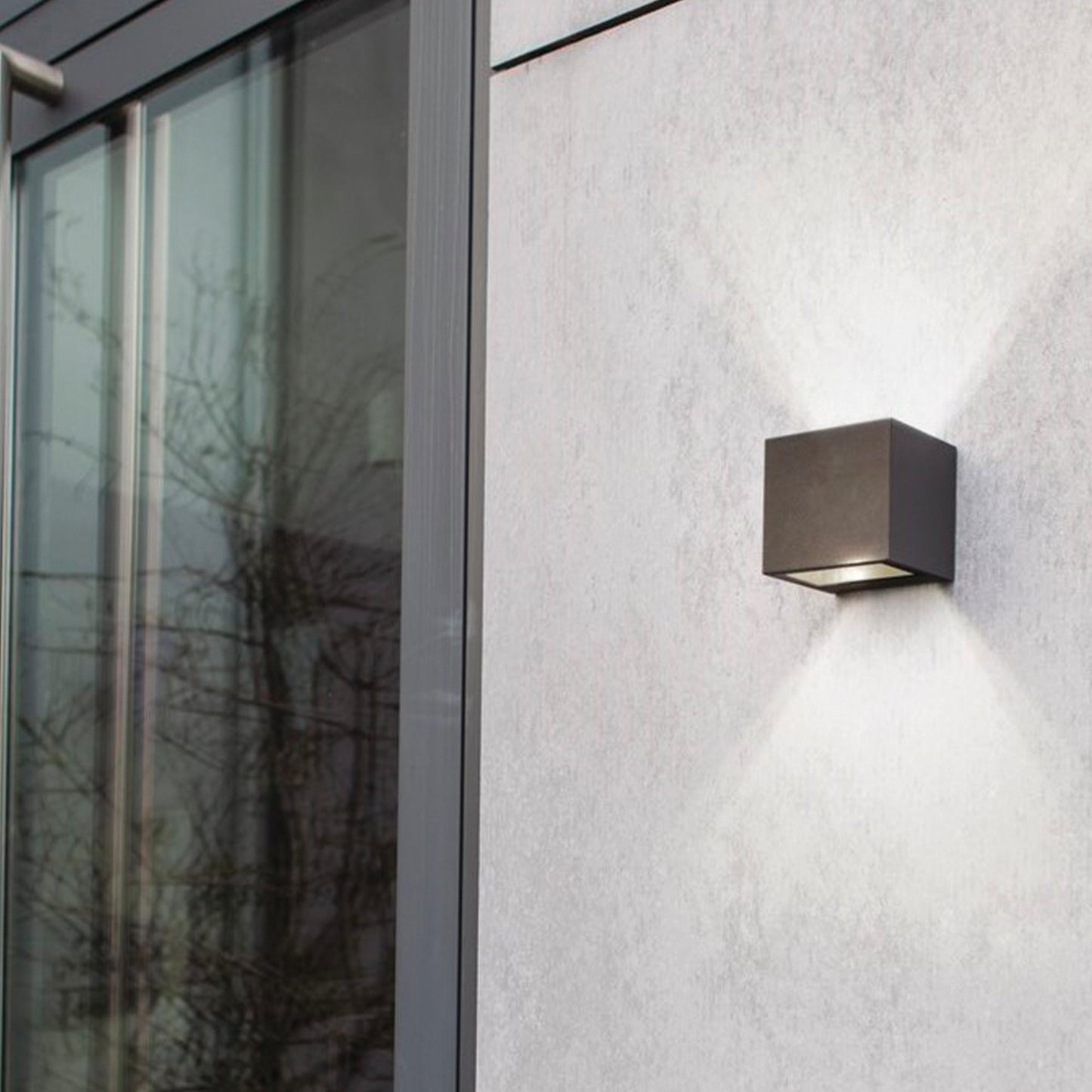 Applique murale d'extérieur sur secteur GEMINI CUBE GREY aluminium gris LED blanc H8,8cm