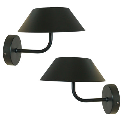 Lot de 2 appliques murales solaires noires LED blanc chaud 200 lumens avec télécommande IP65 2x NERIO WALL H18cm