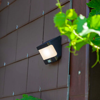 Applique murale solaire TRY SOLAR aluminium noir LED blanc avec détecteur de mouvement H6,9cm