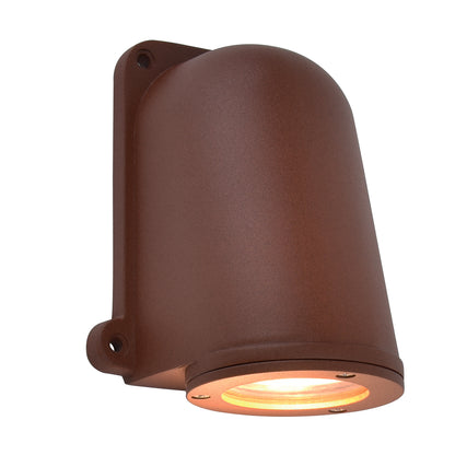 Applique murale d'extérieur sur secteur ANCOR aluminium corten culot GU10 H14,6cm