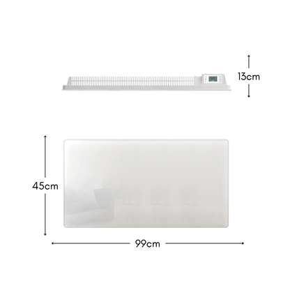 Elektrischer Heizkörper mit trockener Trägheit KERAMIK-Block + GLAS-Fassaden-LCD-Bildschirm 2000W GLASS Standard NF