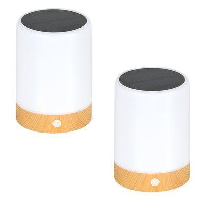 Lot de 2 Lampes de table solaires LED blanc dimmable 2x DUOLIGHT H13cm