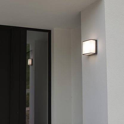 Applique murale d'extérieur sur secteur DOBLO GREY aluminium gris LED blanc chaud H8cm