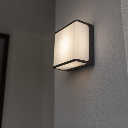 Applique murale d'extérieur sur secteur DOBLO GREY aluminium gris LED blanc chaud H8cm