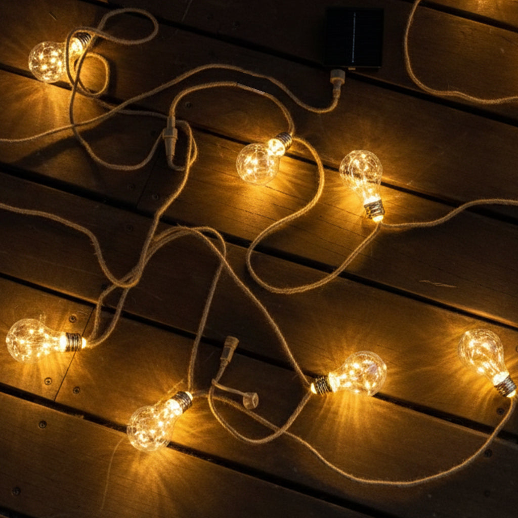 Guirlande lumineuse d'extérieur solaire raccordable 10 ampoules micro LED blanc chaud FANTASY STAR CORD SOLAR 8m