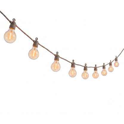 Guirlande lumineuse extérieur taupe 10 globes transparents raccordable LED blanc chaud PARTY MAX CLEAR TAUPE 8m