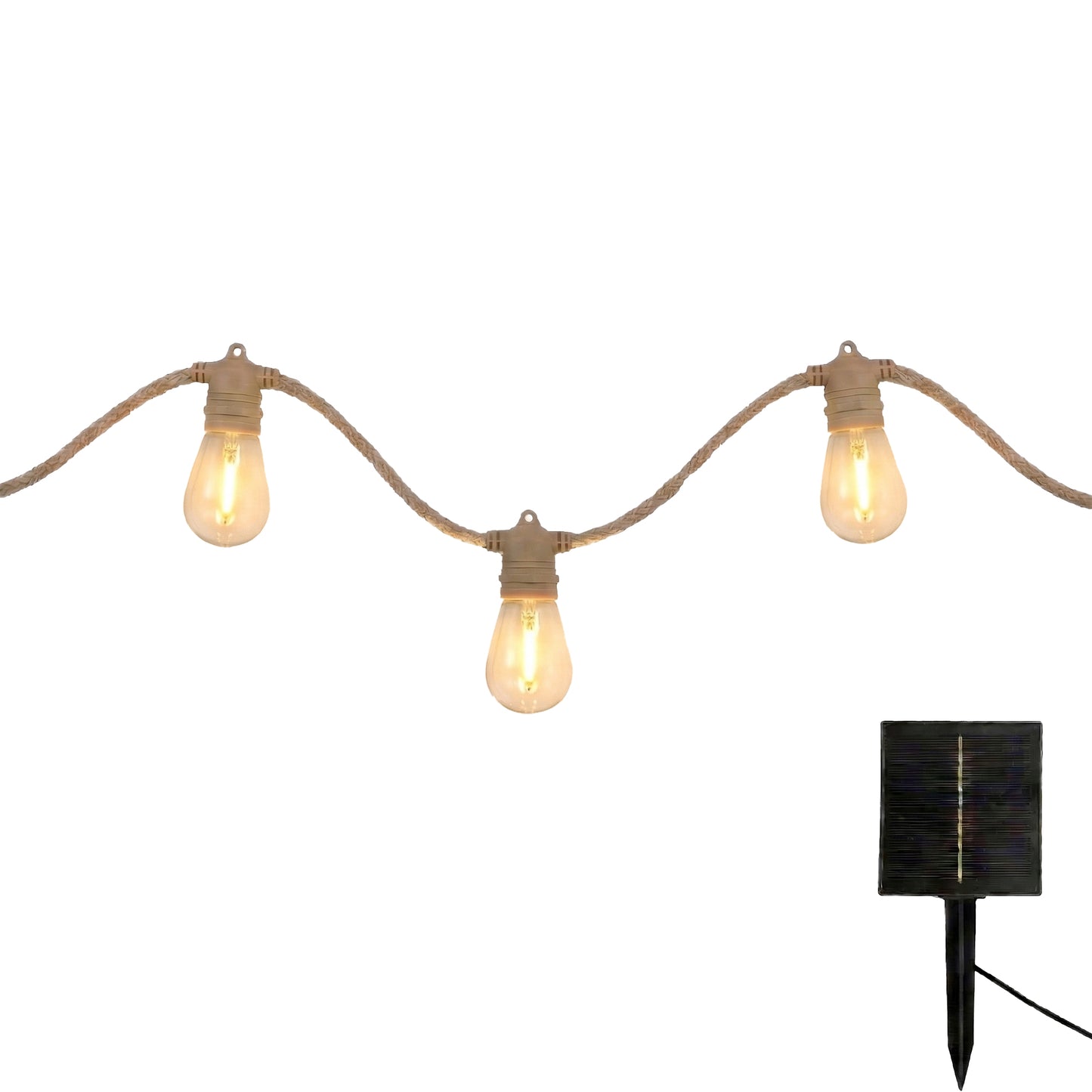 Solar-Lichterkette 10 warmweiße transparente LED-Leuchtmittel FANTASY CORD SOLAR 7,50m