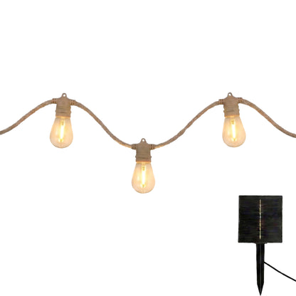 Solar-Lichterkette 10 warmweiße transparente LED-Leuchtmittel FANTASY CORD SOLAR 7,50m
