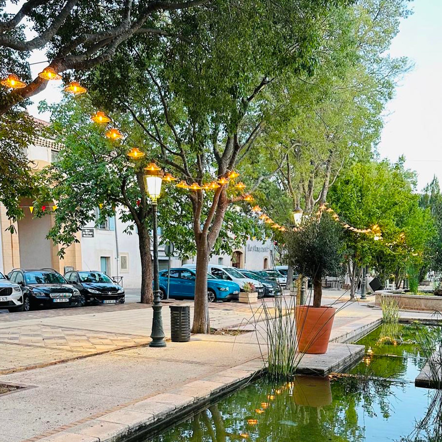 Außen anschließbare Lichterkette mit natürlichem Lampenschirm aus Wasserhyazinthe im Bohemian-Stil 7-Glühlampen E27-Fassung warmweiß LED MOOREA LIGHT CONNECTABLE 6m