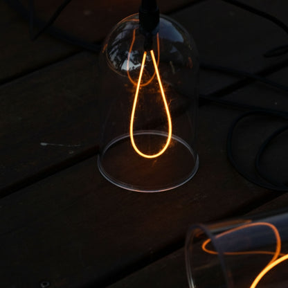 Guirlande lumineuse sur secteur raccordable 8 cloches LED blanc chaud à filaments apparents GLOW LIGHT 15m