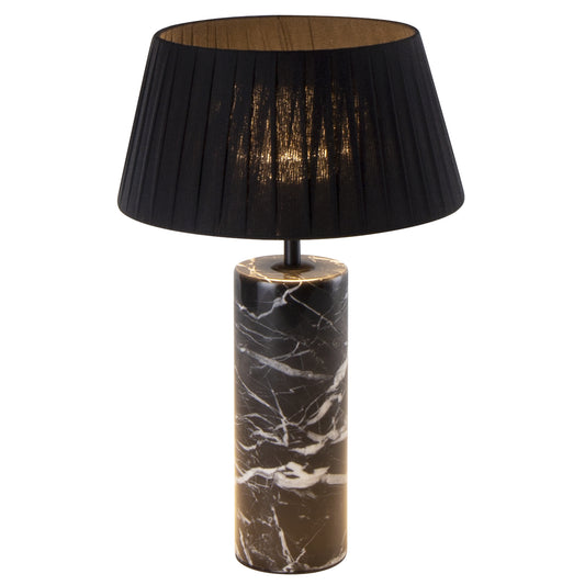 Lampe de table d'intérieur en marbre noir avec ampoule LED rechargeable blanc chaud dimmable STILOS BLACK MARBLE H32,5 cm