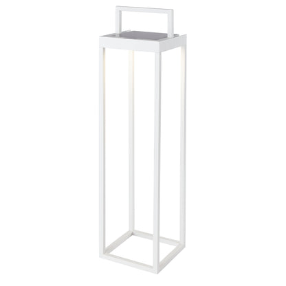 Schicke weiße Solarlaterne aus Aluminium zum Pflanzen oder Stellen oder am Boden befestigen warmweiße LED BIG HYDRA H50cm mit Schalter