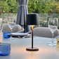 Mini lampe de table touch sans fil en aluminium gris LED KELLY MINI ROCK blanc dimmable H22cm