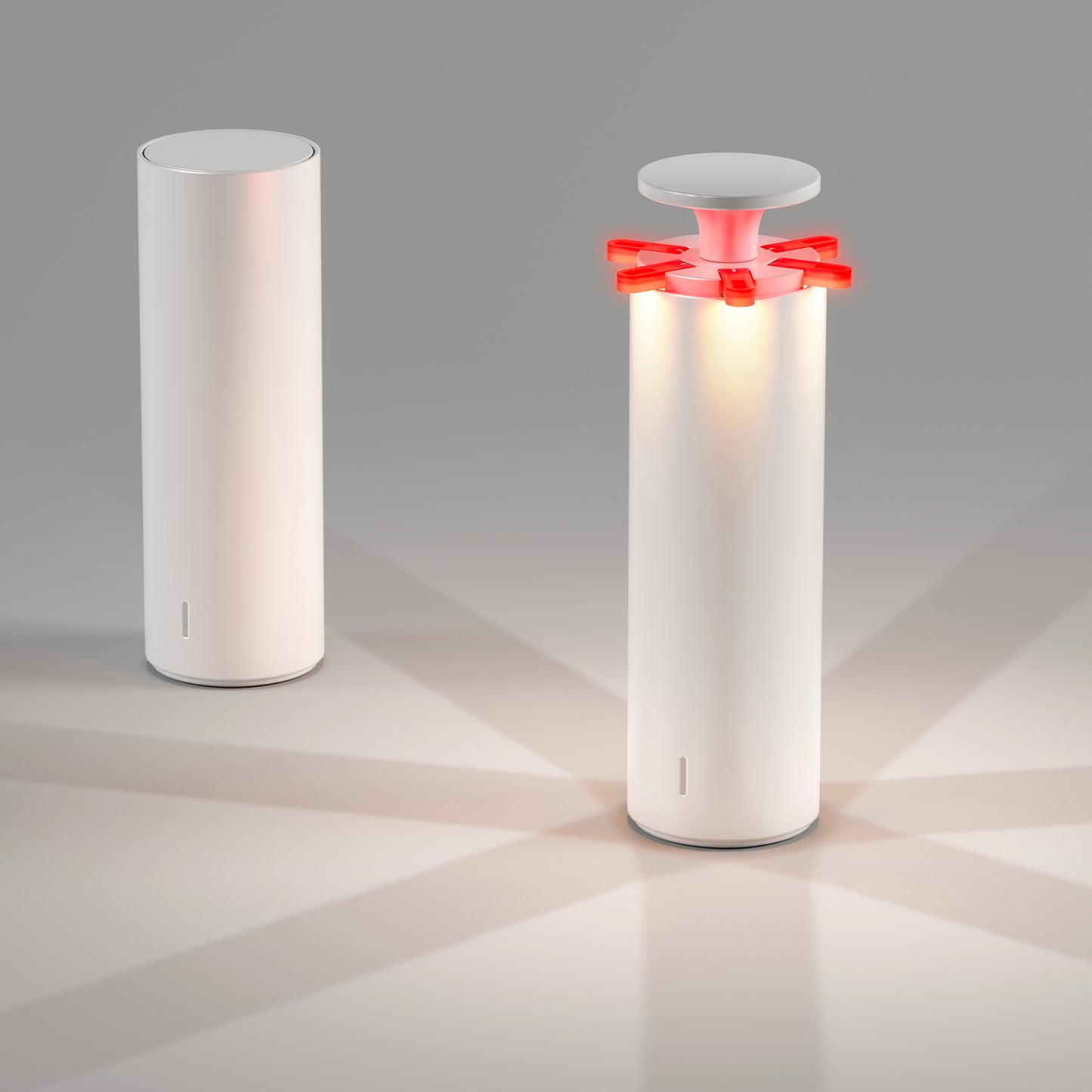 Lampe de table sans fil touch en aluminium blanc LED FIREWORK RED H24 cm