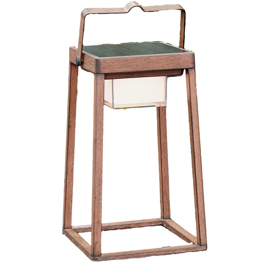 Kabellose Designer-Laterne aus Aluminium mit Metallgriff warmweiße LED SANTORIN WHITE H47cm