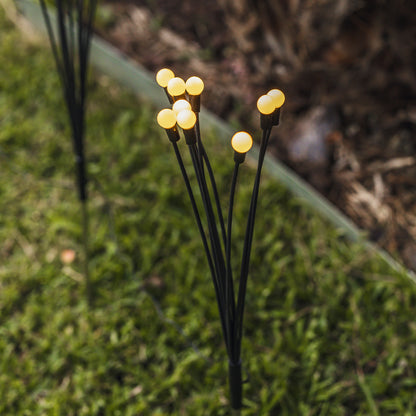 Lot de 4 torches solaires à boules lumineuses LYRA LED blanc chaud H73cm