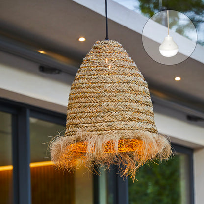 ANAFI NOMAD Aufhängung aus natürlichem Seegras, böhmischer Stil mit nomadischer LED-Glühbirne