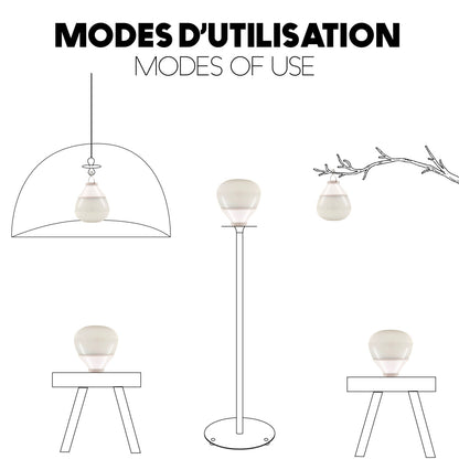 Suspension SOLARA NOMAD en jute naturel style bohème avec ampoule LED nomade