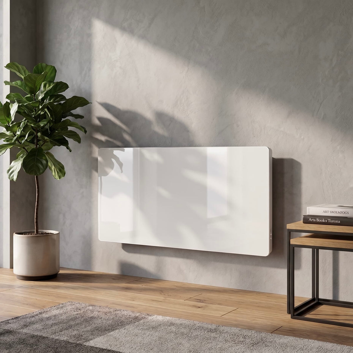 Elektrischer Heizkörper mit trockener Trägheit KERAMIK-Block + GLAS-Fassaden-LCD-Bildschirm 2000W GLASS Standard NF