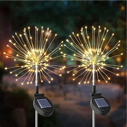 Set mit 2 dekorativen Solarleuchten zum Pflanzen LED 2x FIREWORKS SPIKE H97cm