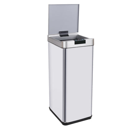Poubelle de cuisine automatique design 50L PARKSIDE en acier INOX avec cerclage - REDDECO.com
