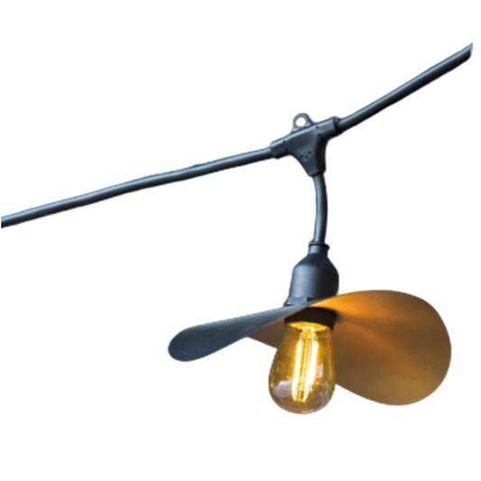 Außenleuchtengirlande mit Schirm aus goldenem Stahl mit Käfigeffekt 10 E27 LED-Lampen HAT LIGHT 6m