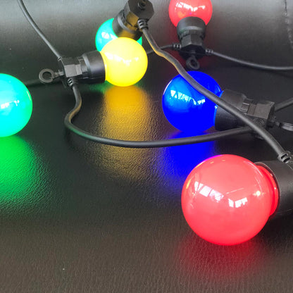 Guirlande lumineuse extérieur connectable 10 globes LED multicolore PARTY GUINGUETTE 6.50m 8 modes - REDDECO.com