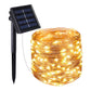 Guirlande lumineuse solaire en cuivre 100 micro LED blanc chaud SKINNY SOLAR 11.90m 8 modes - REDDECO.com