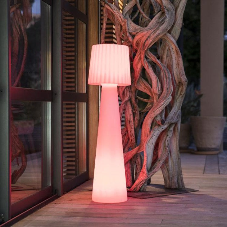 Designer kabellose Stehlampe LED dimmbar mehrfarbig gewellter Lampensc –