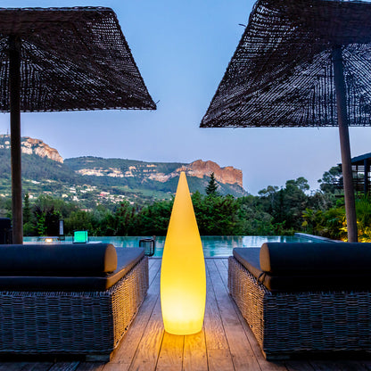 CLASSY H120cm dimmbare mehrfarbige LED-Tropfen-Funk-Stehlampe mit Fernbedienung